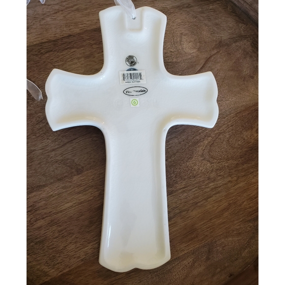 AppleTree Design Fine Porcelain Cross White Easter - Picture 4 of 6